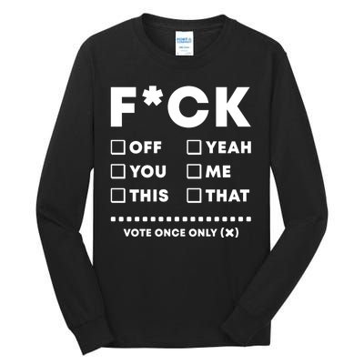 F Check Box Funny Sarcastic  Tall Long Sleeve T-Shirt