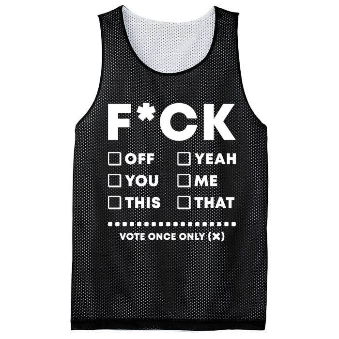 F Check Box Funny Sarcastic  Mesh Reversible Basketball Jersey Tank