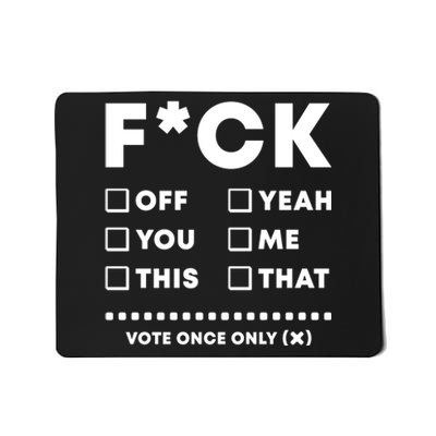 F Check Box Funny Sarcastic  Mousepad