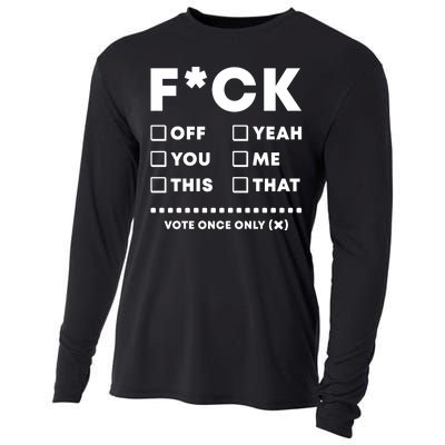 F Check Box Funny Sarcastic  Cooling Performance Long Sleeve Crew