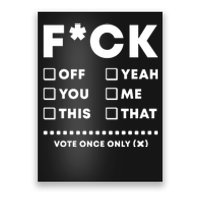 F Check Box Funny Sarcastic  Poster