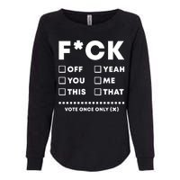 F Check Box Funny Sarcastic  Womens California Wash Sweatshirt