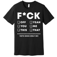 F Check Box Funny Sarcastic  Premium T-Shirt