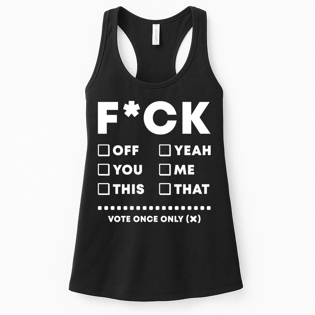 F Check Box Funny Sarcastic  Womens Tank Top