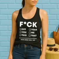 F Check Box Funny Sarcastic  Womens Tank Top