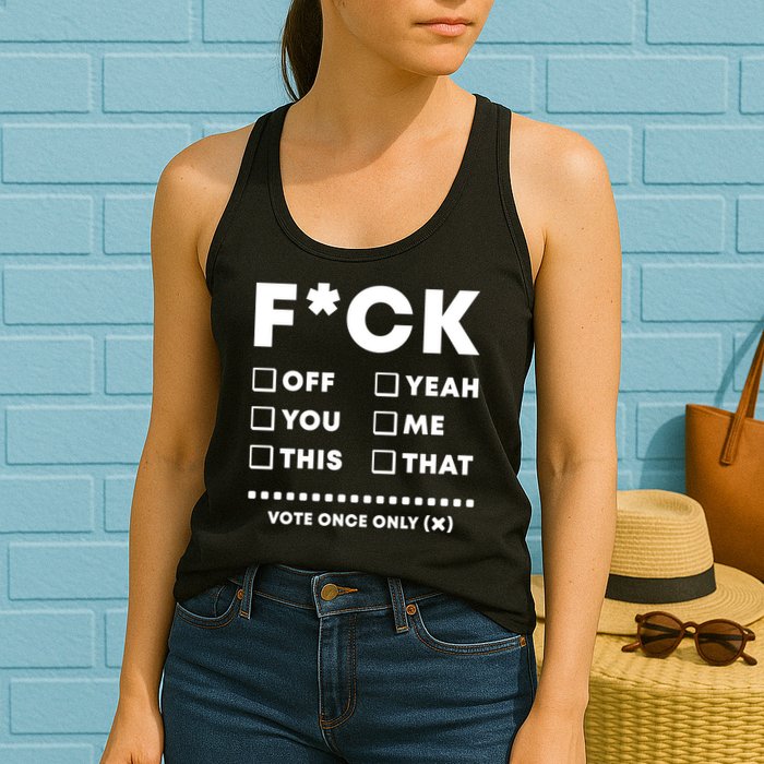 F Check Box Funny Sarcastic  Womens Tank Top