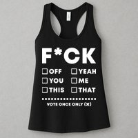 F Check Box Funny Sarcastic  Womens Tank Top