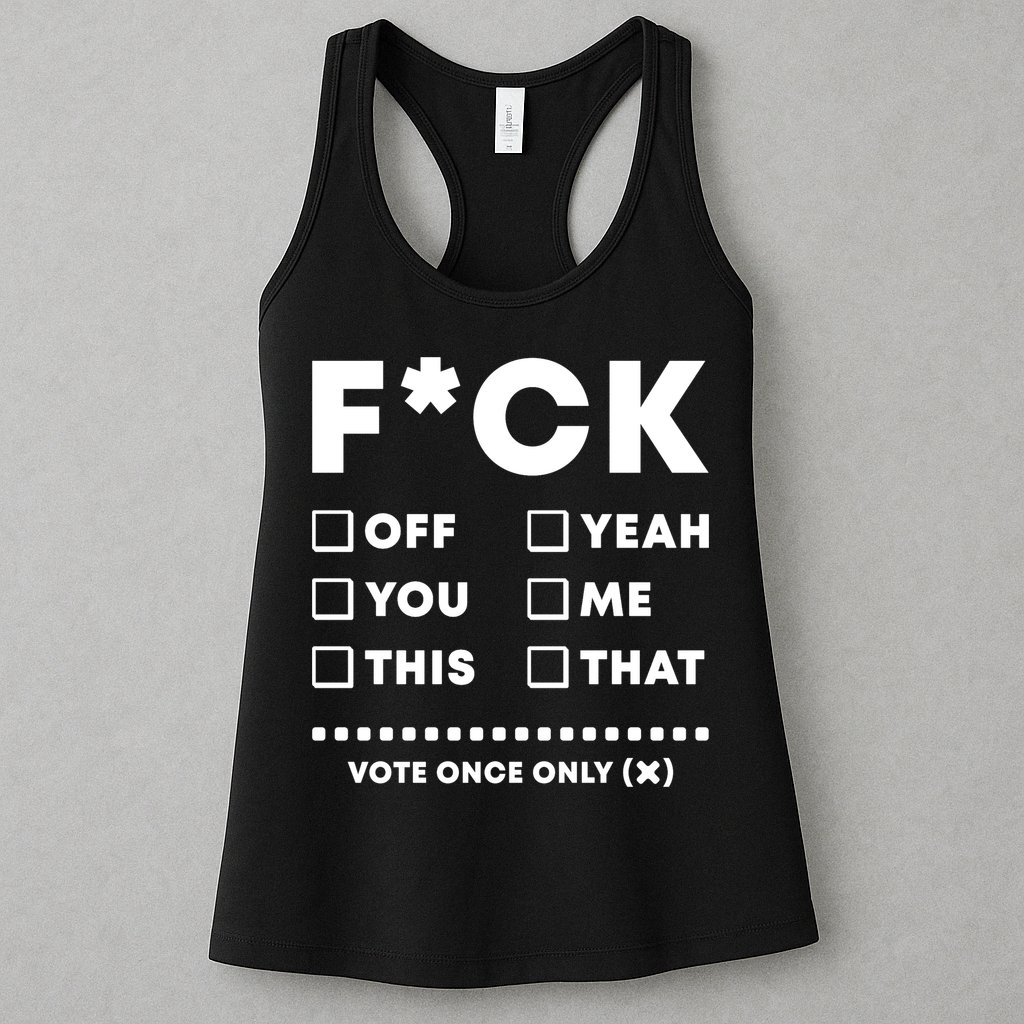 F Check Box Funny Sarcastic  Womens Tank Top