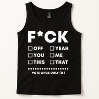 F Check Box Funny Sarcastic  Tank Top
