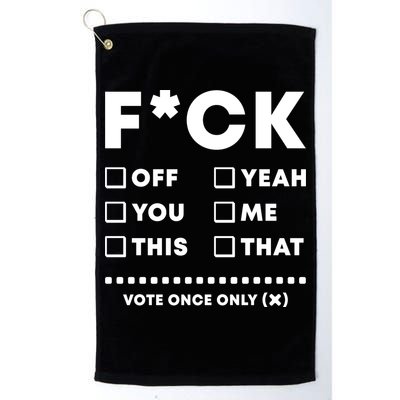 F Check Box Funny Sarcastic  Golf Towel