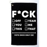 F Check Box Funny Sarcastic  Golf Towel