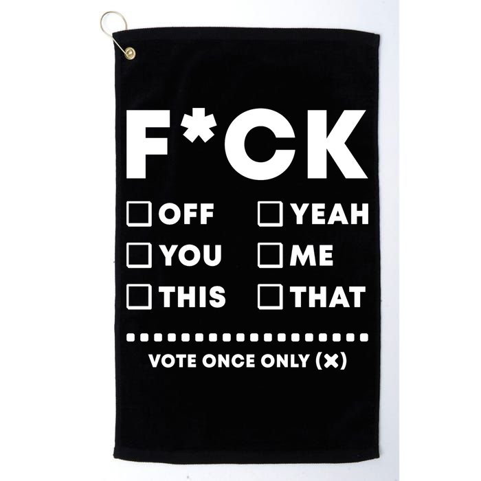 F Check Box Funny Sarcastic  Golf Towel