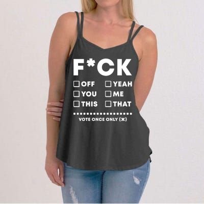 F Check Box Funny Sarcastic  Women's Strappy Tank