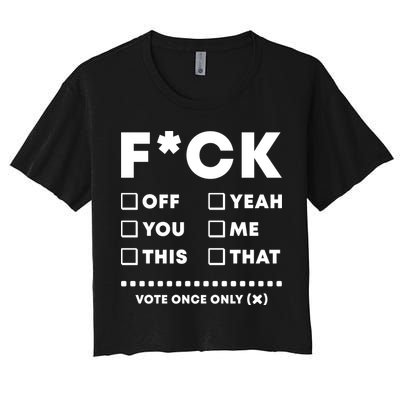 F Check Box Funny Sarcastic  Crop Top