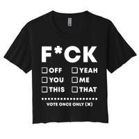 F Check Box Funny Sarcastic  Crop Top