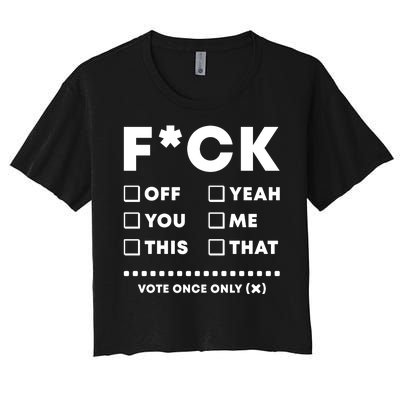 F Check Box Funny Sarcastic  Women's Crop Top Tee