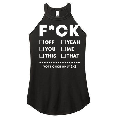 F Check Box Funny Sarcastic  Women's Perfect Tri Rocker Tank