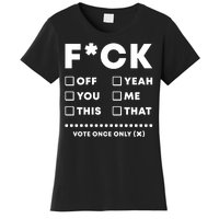 F Check Box Funny Sarcastic  Women's T-Shirt