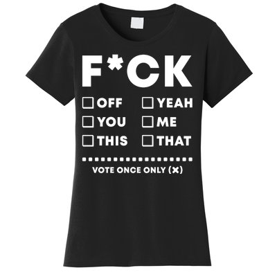 F Check Box Funny Sarcastic  Women's T-Shirt