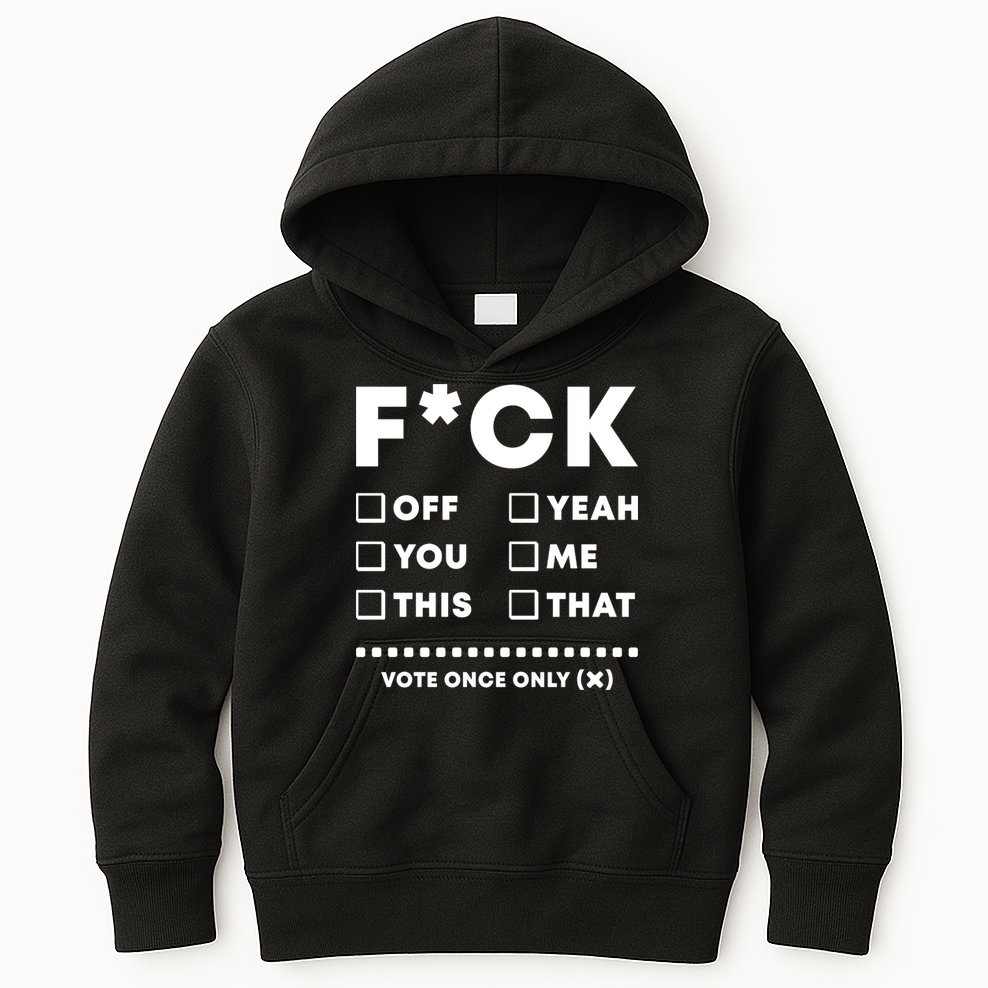 F Check Box Funny Sarcastic  Kids Hoodie