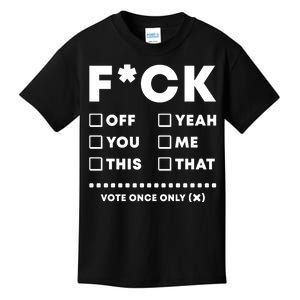 F Check Box Funny Sarcastic  Kids T-Shirt