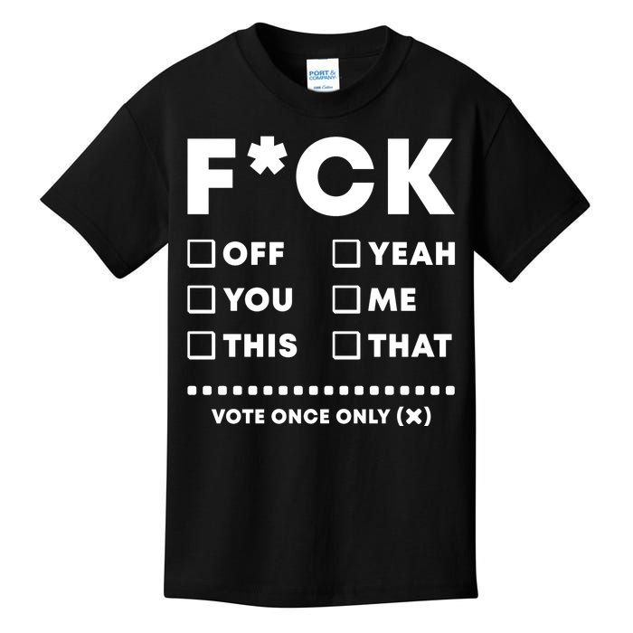 F Check Box Funny Sarcastic  Kids T-Shirt