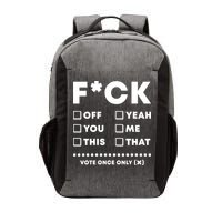 F Check Box Funny Sarcastic  Vector Backpack