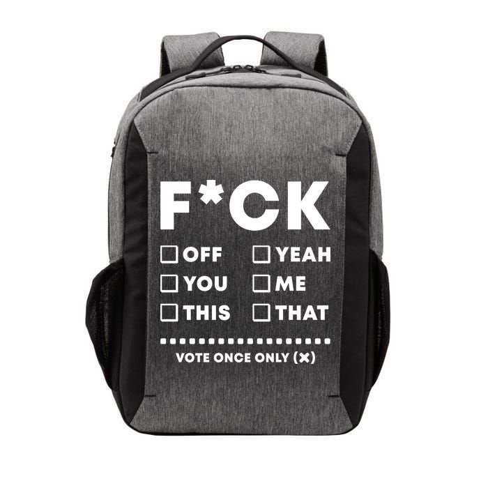 F Check Box Funny Sarcastic  Vector Backpack