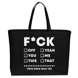 F Check Box Funny Sarcastic  Cotton Canvas Jumbo Tote