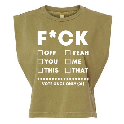 F Check Box Funny Sarcastic  Garment-Dyed Women's Muscle Tee