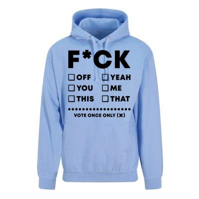 F Check Box Funny Sarcastic  Unisex Surf Hoodie