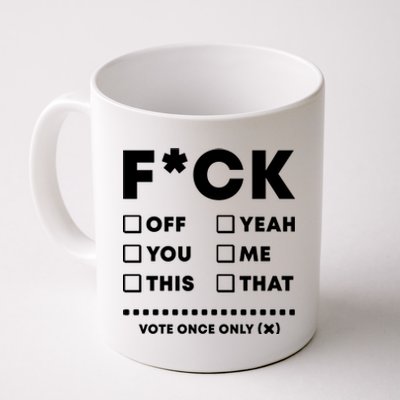 F Check Box Funny Sarcastic  Coffee Mug