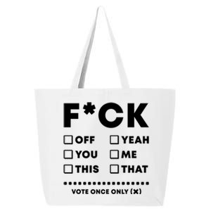 F Check Box Funny Sarcastic  25L Jumbo Tote