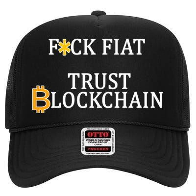 F CK Flat Trust Blockchain High Crown Mesh Back Trucker Hat