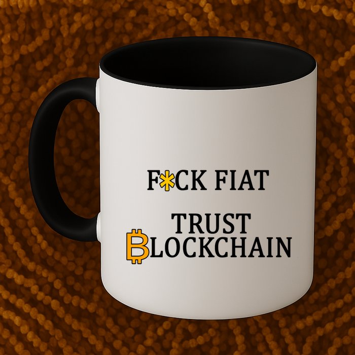 F CK Flat Trust Blockchain Mug
