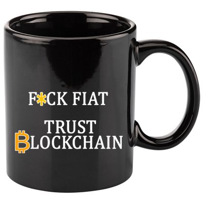 F CK Flat Trust Blockchain 11oz C Handle Ceramic Mug