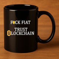 F CK Flat Trust Blockchain 11oz C Handle Ceramic Mug