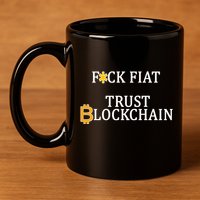 F CK Flat Trust Blockchain 11oz C Handle Ceramic Mug