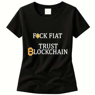 F CK Flat Trust Blockchain Womens T-Shirt