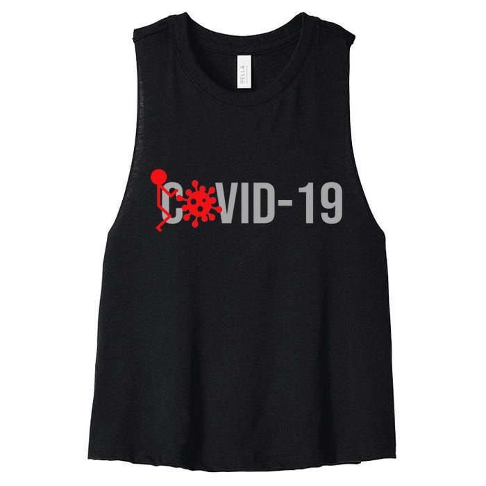 F COVID-19 Women's Racerback Cropped Tank