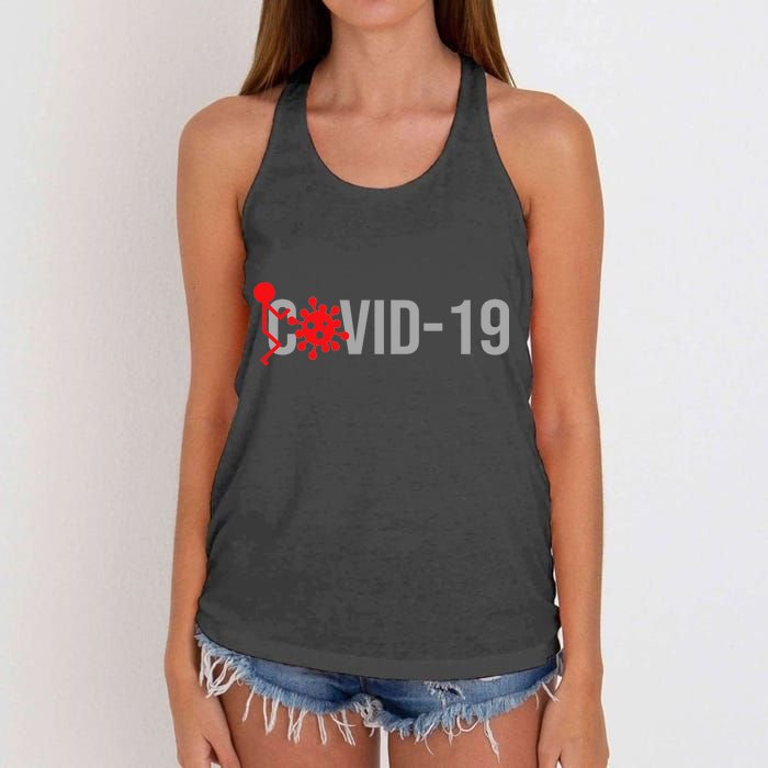 F COVID-19 Women's Knotted Racerback Tank