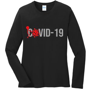 F COVID-19 Ladies Long Sleeve Shirt