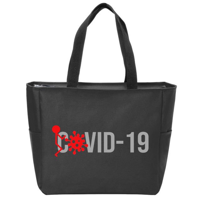 F COVID-19 Zip Tote Bag
