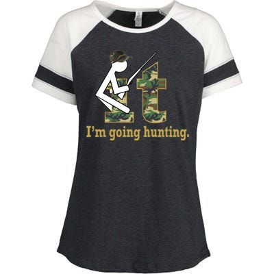 F It Im Going Hunting Enza Ladies Jersey Colorblock Tee