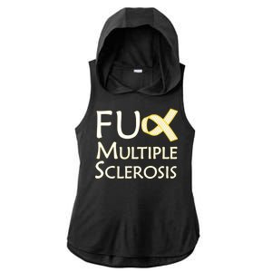 F Multiple Sclerosis Ladies PosiCharge Tri-Blend Wicking Draft Hoodie Tank