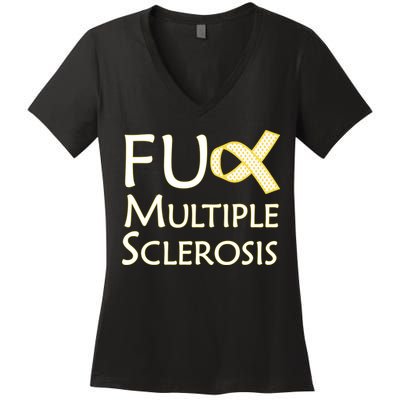 F Multiple Sclerosis Women's V-Neck T-Shirt