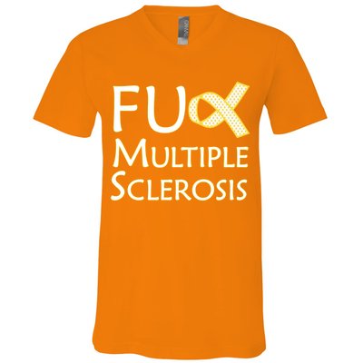 F Multiple Sclerosis V-Neck T-Shirt