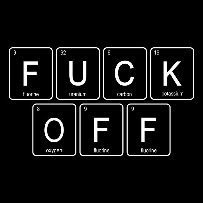 F Off Periodic Table Cropped Pullover Crew