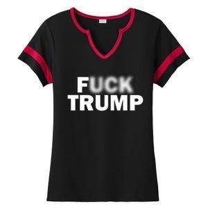 F Trump Blurry Logo Ladies Halftime Notch Neck Tee