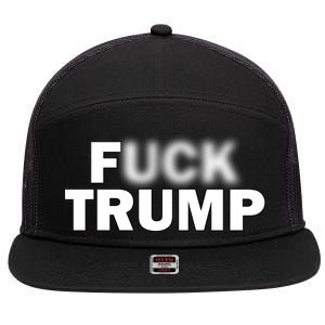 F Trump Blurry Logo 7 Panel Mesh Trucker Snapback Hat